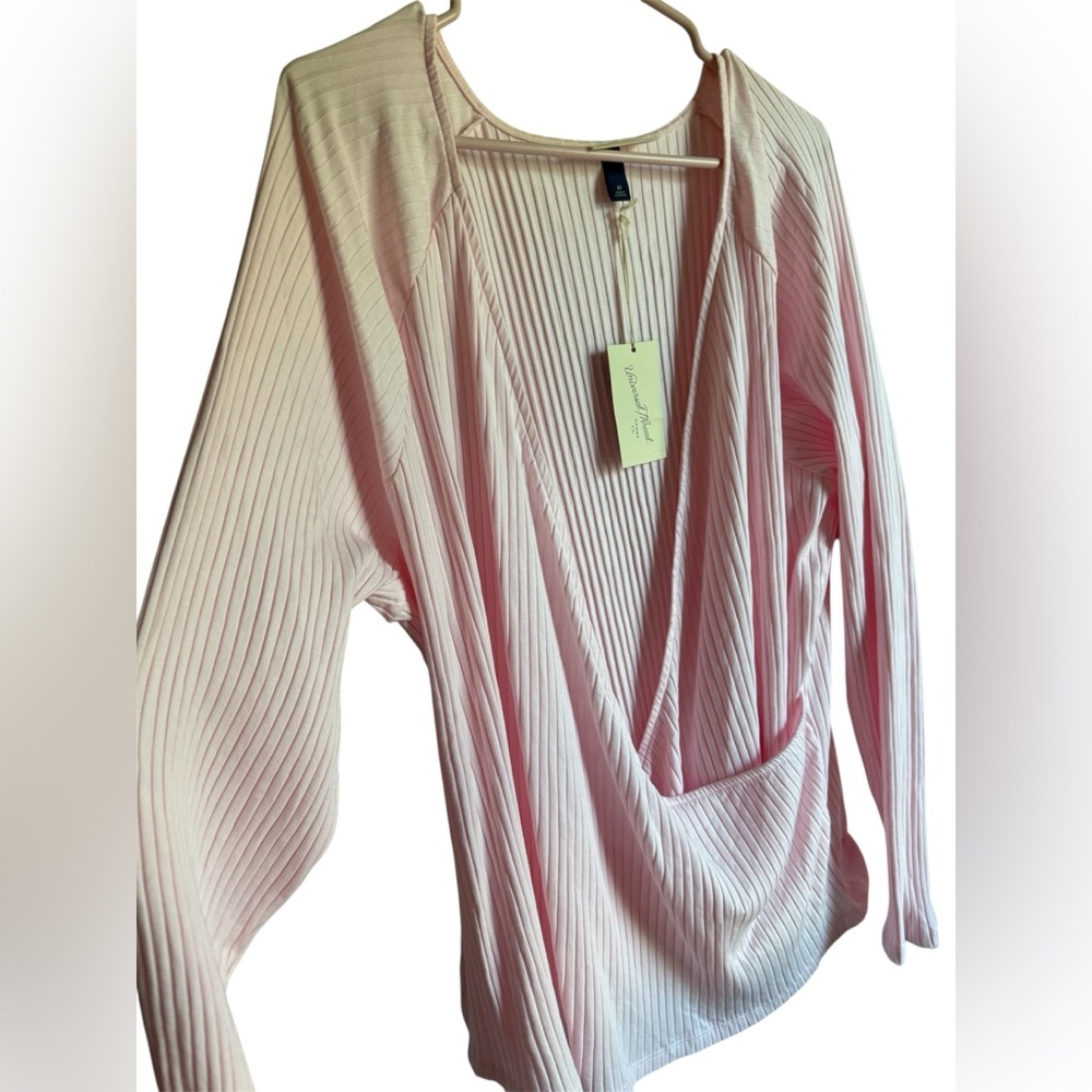 Universal Thread Light Pink Ribbed Blouse NWT - image 2